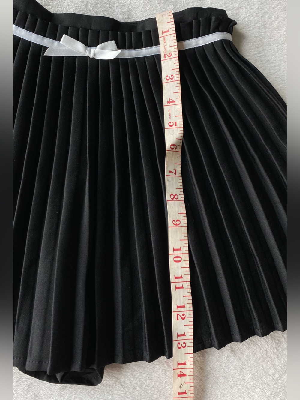 Noey Homm pleated mini skirt skort black with white bow size XS/Small - Picture 12 of 14